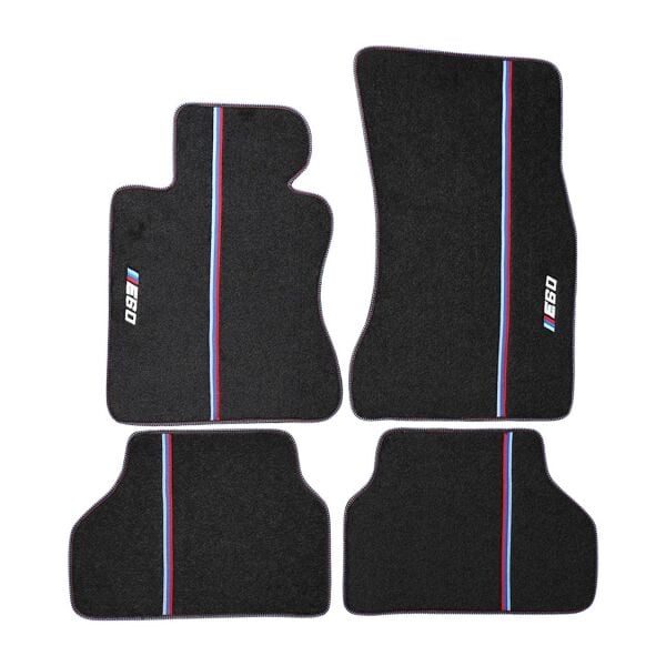 Bmw E60 Halı Paspas - Siyah ( M Çizgili - M Dikişli ) | Famalli