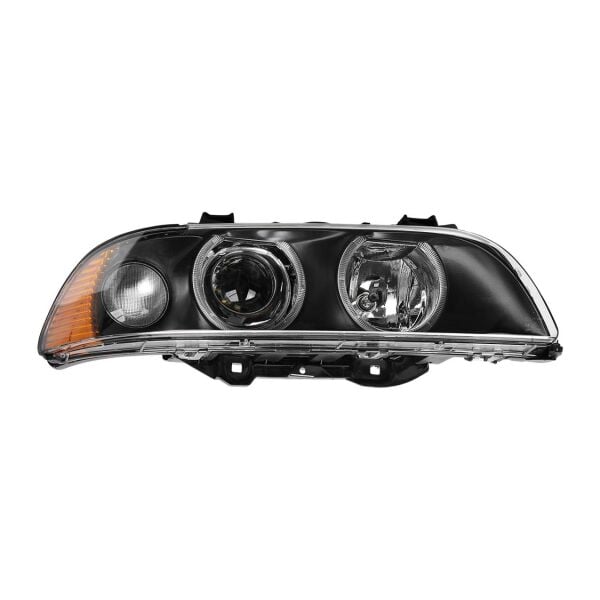 Bmw E39 Sağ Sarı Sinyalli Çerçeveli Angelli Far - Siyah ( 01 - 03 ) | Wender