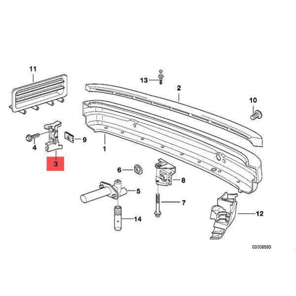 Bmw E36 Arka Sağ Tampon Braket | İthal