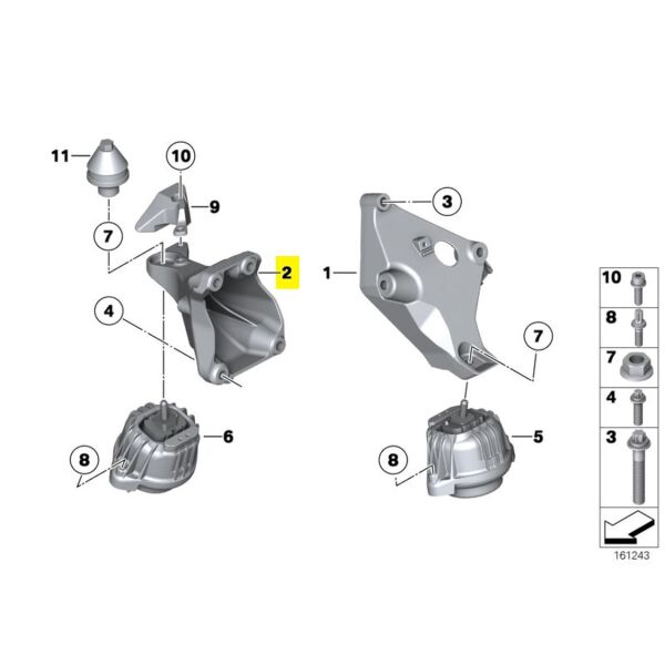 Bmw E90 Motor Kulağı - Sağ | Orijinal
