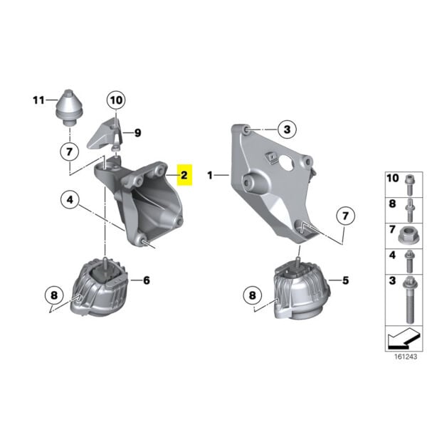 Bmw E90 Motor Kulağı - Sağ | Orijinal