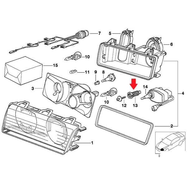 Bmw E36 Far Ayar Vidası Klips Plastik | Starklips