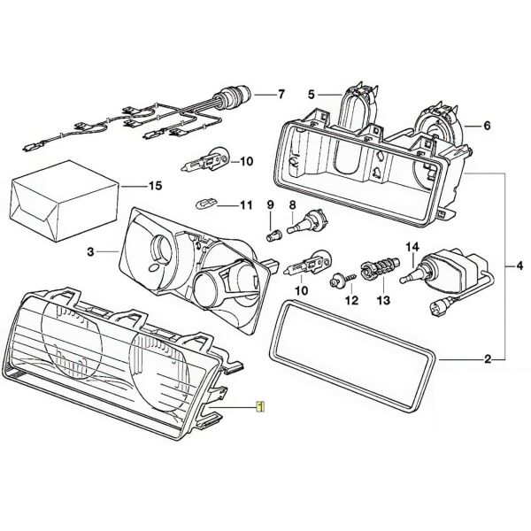 Bmw E36 Sol Çerçeveli Far Camı | Wender