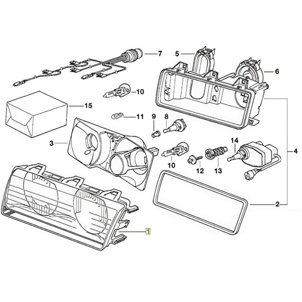 Bmw E36 Sol Çerçeveli Far Camı | Wender