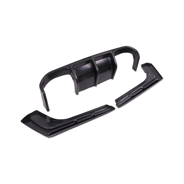 Bmw F30 LCI Arka Tampon Difüzörü Set - Çift Çıkış - Piano Siyah ( M-Vorsteiner )- M3 | Wender