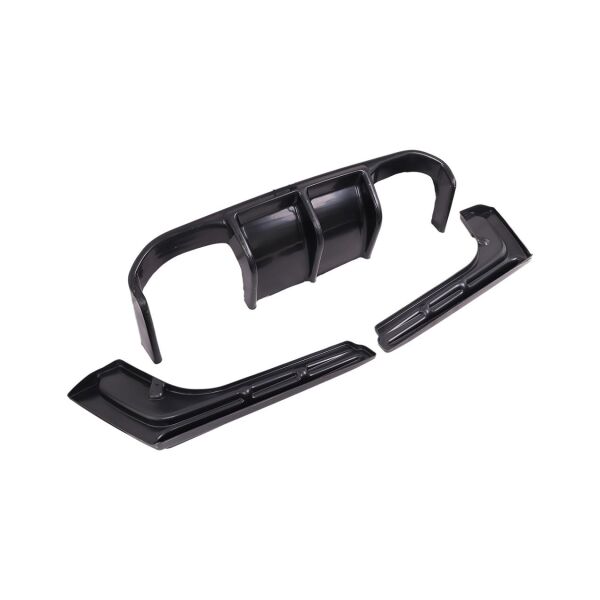 Bmw F30 LCI Arka Tampon Difüzörü Set - Çift Çıkış - Piano Siyah ( M-Vorsteiner ) - M3 | Famalli