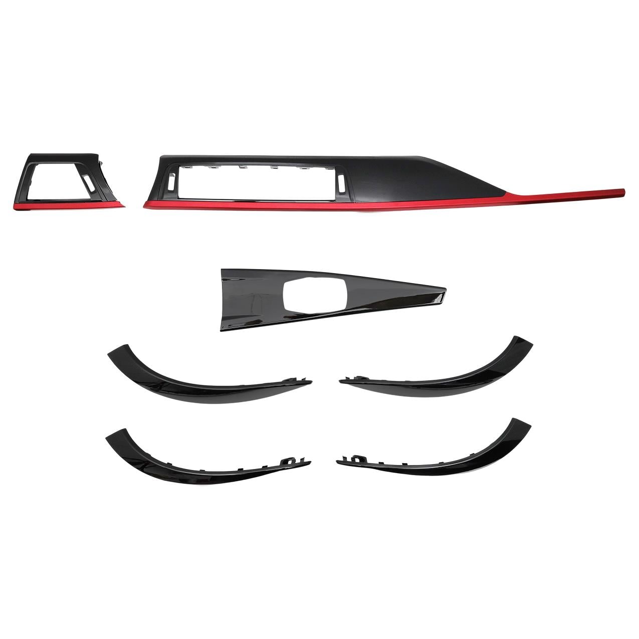 Bmw F30 Piano Black Kırmızı İç Trim Seti ( 7 Parça ) | Famalli