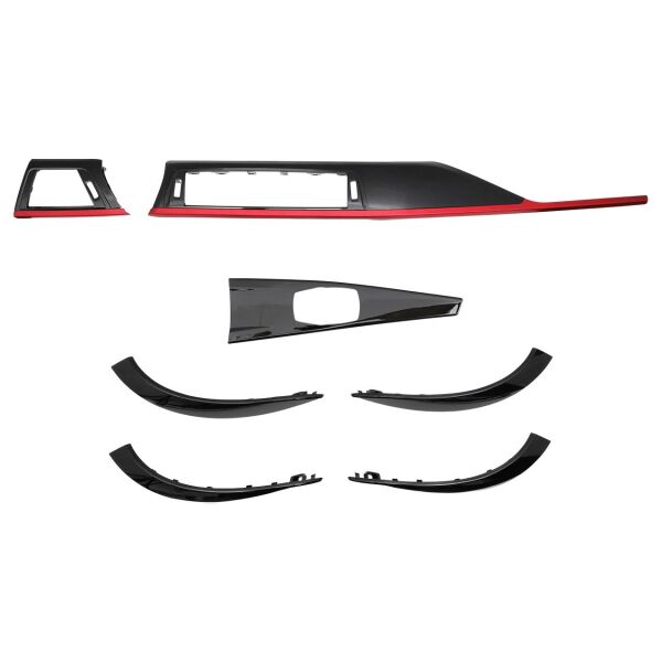 Bmw F30 Piano Black Kırmızı İç Trim Seti ( 7 Parça ) | Famalli