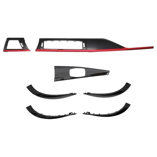 Bmw F30 Piano Black Kırmızı İç Trim Seti ( 7 Parça ) | Famalli