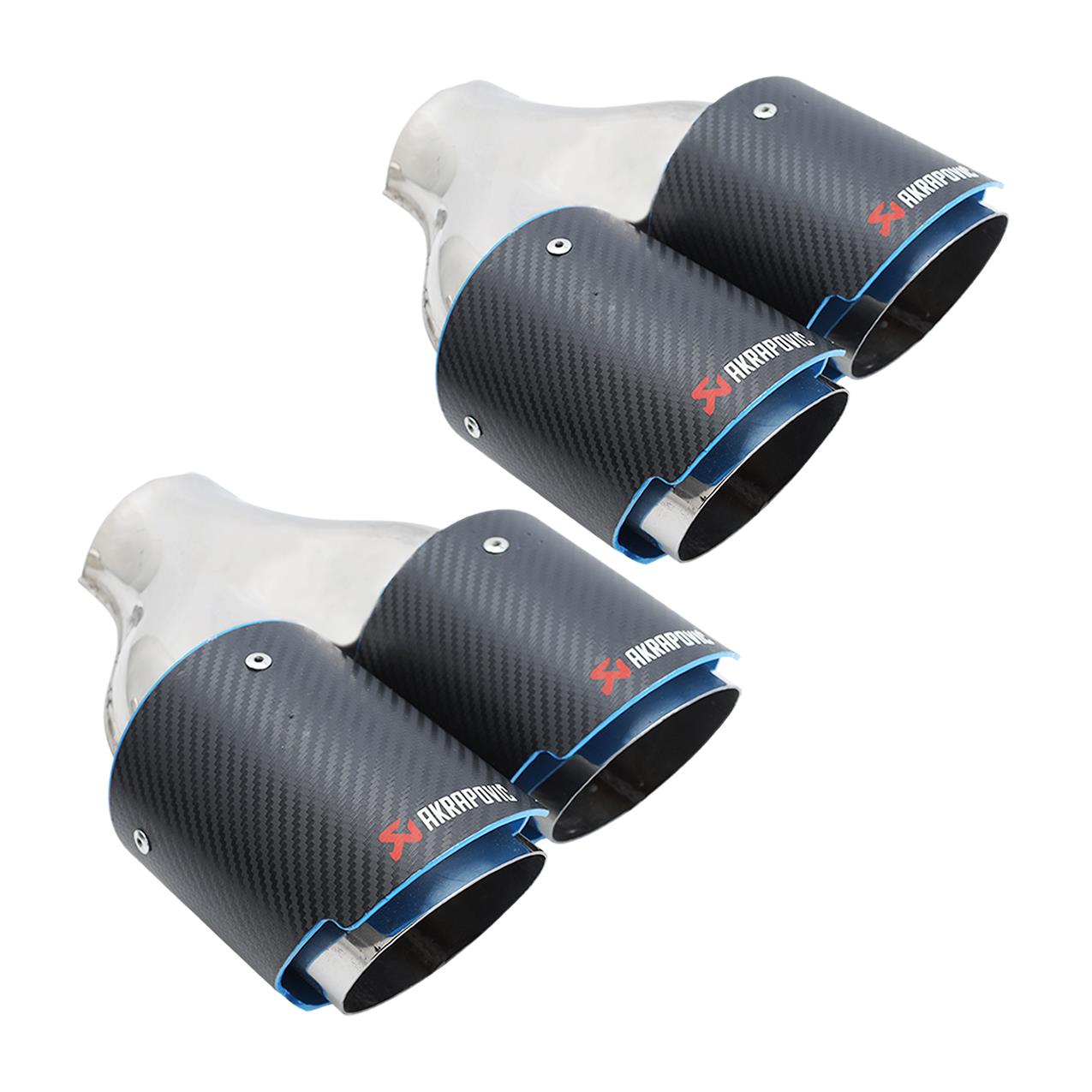 Bmw Egzoz Çıkışı Takım - Krom-Mavi Tip - Çift Çıkış - 90'lık - Yönlü - Akrapovic | Famalli