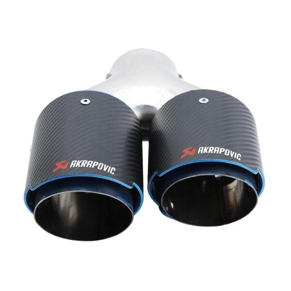 Bmw Egzoz Çıkışı Takım - Krom-Mavi Tip - Çift Çıkış - 90'lık - Yönlü - Akrapovic | Famalli