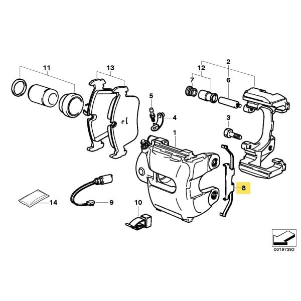 Bmw E36 E46 E87 E90 Ön Fren Kaliper Yayı | Ate
