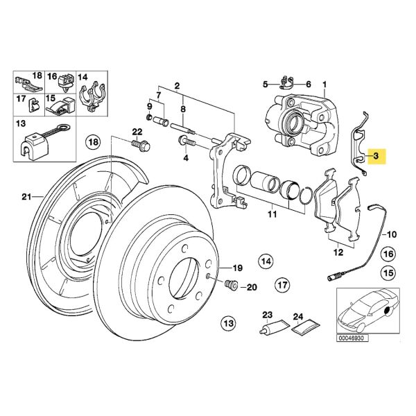 Bmw E30 E34 E36 E46 E87 E90 Arka Fren Kaliper Yayı | Bosch