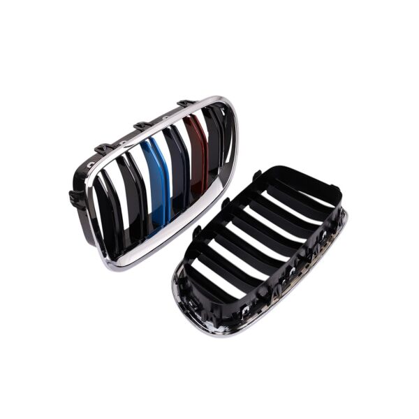 Bmw F10 Krom Siyah M Renkli Çift Çıtalı Panjur Takımı (10-16) | Wender