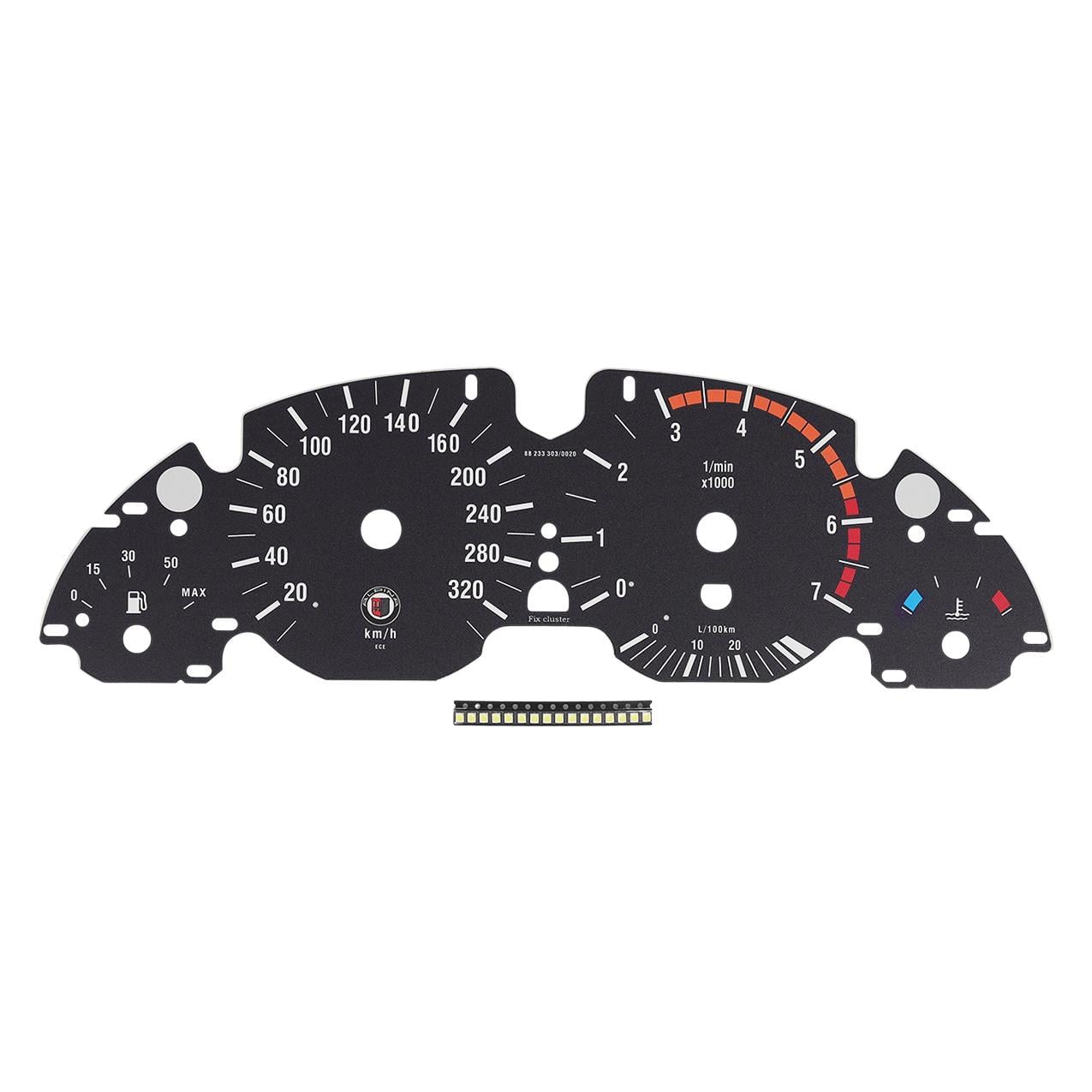 Bmw E38 E39 E53 Gösterge Zemin Kağıdı - 300 KMH ( RPM - Alpina )