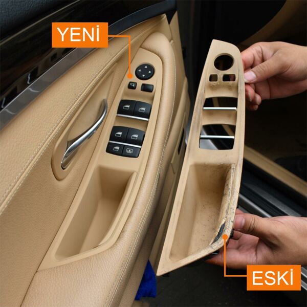 Bmw F10 Kapı Tutamak Seti - Bej (Katlanır Aynalı Model) | Btap