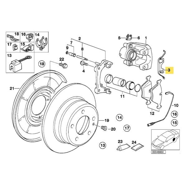 Bmw E30 E34 E36 E46 E87 E90 Arka Fren Kaliper Yayı | Wender