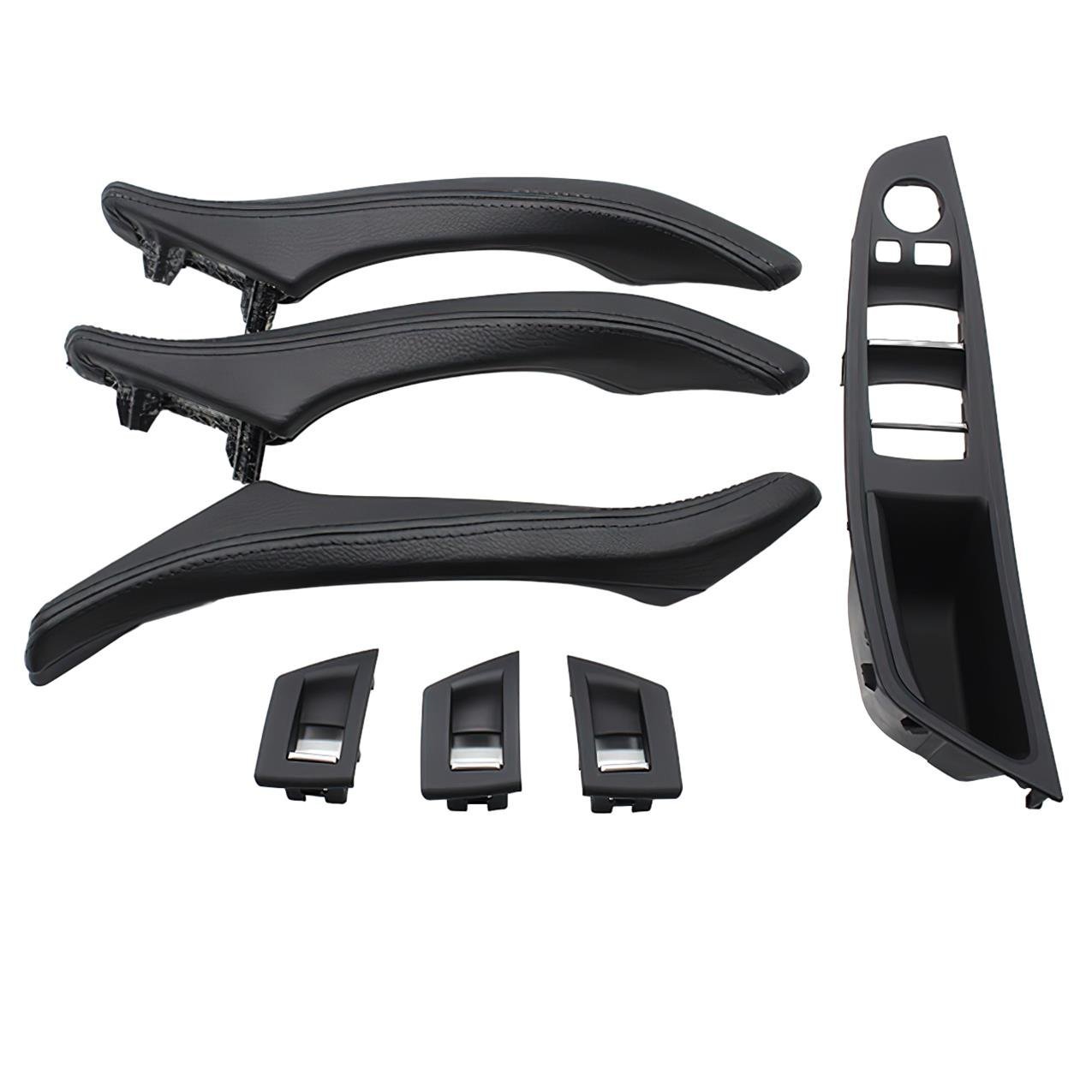 Bmw F10 Kapı Tutamak Seti - Siyah (Deri Kaplamalı - Katlanır Aynalı Model) | Wender
