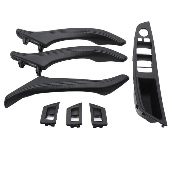 Bmw F10 Kapı Tutamak Seti - Siyah (Deri Kaplamalı - Katlanır Aynalı Model) | Wender