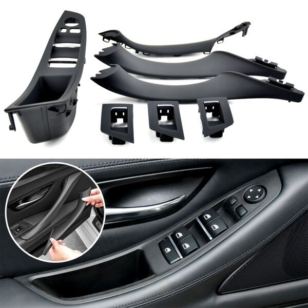 Bmw F10 Kapı Tutamak Seti - Siyah (Deri Kaplamalı - Katlanır Aynalı Model) | Wender