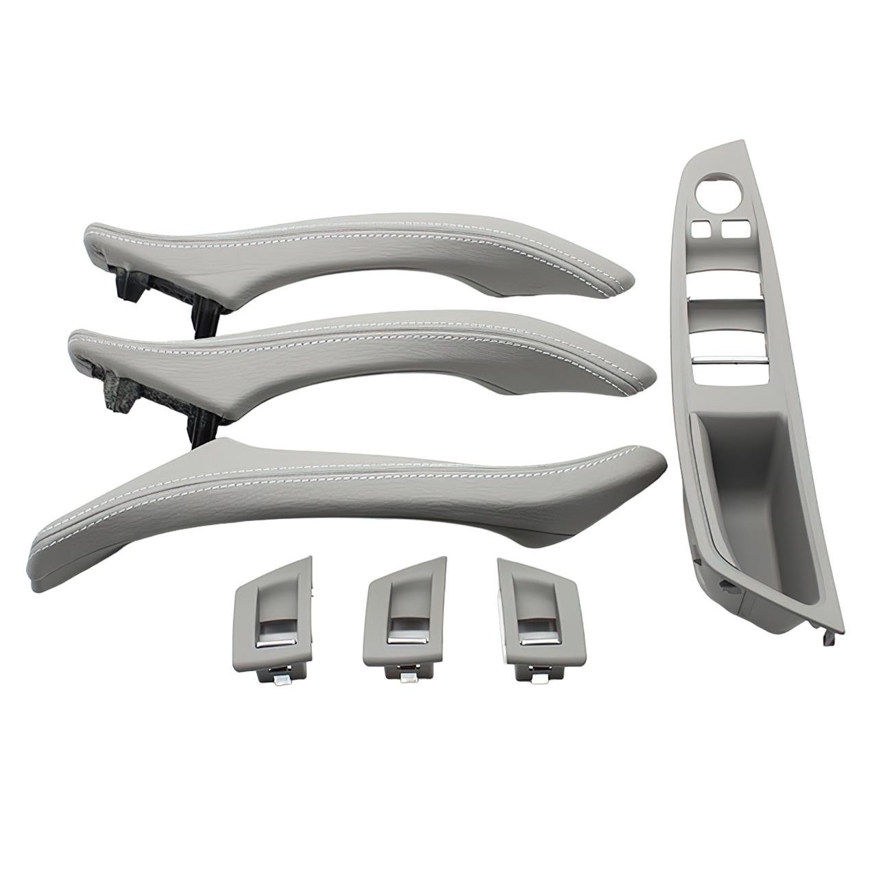 Bmw F10 Kapı Tutamak Seti - Gri ( Deri Kaplamalı - Katlanır Aynalı Model ) | Wender