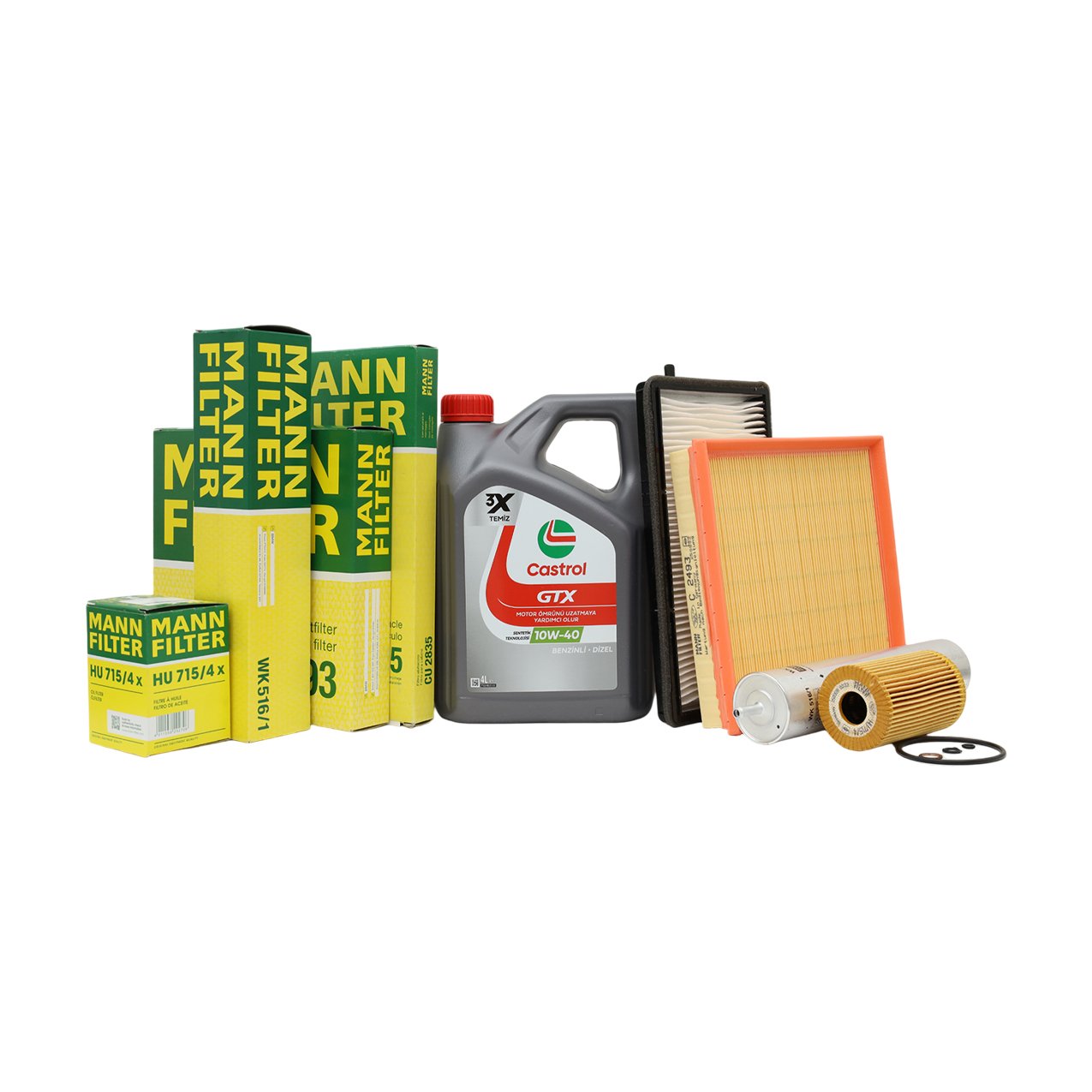 Bmw E36 M42 M43 M44 Motor Yağ Bakım Seti | Castrol Yağ + Mann Filtreler