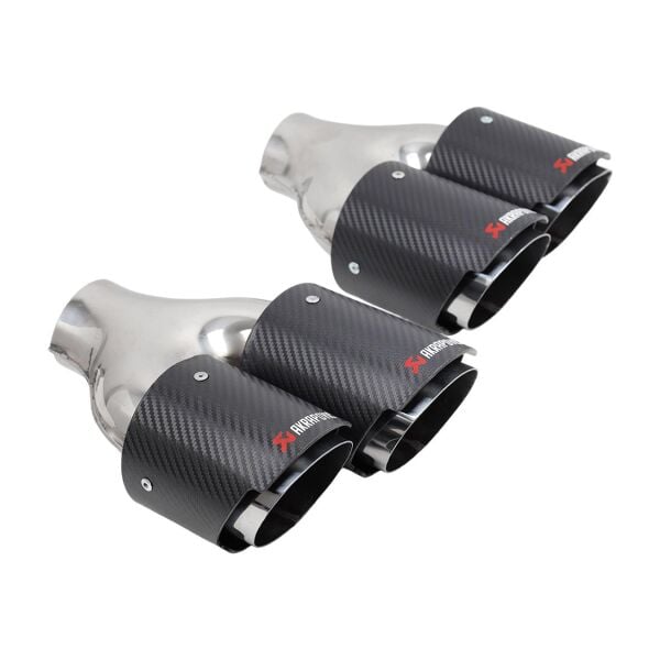 Bmw Egzoz Çıkışı Takım - Krom-Siyah Tip- Çift Çıkış - 90'lık - Yönlü - Akrapovic | Famalli