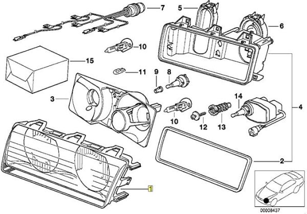 Bmw E36 Sol Çerçeveli Far Camı | Btap