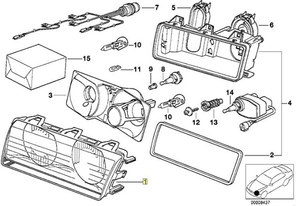 Bmw E36 Sol Çerçeveli Far Camı | Btap